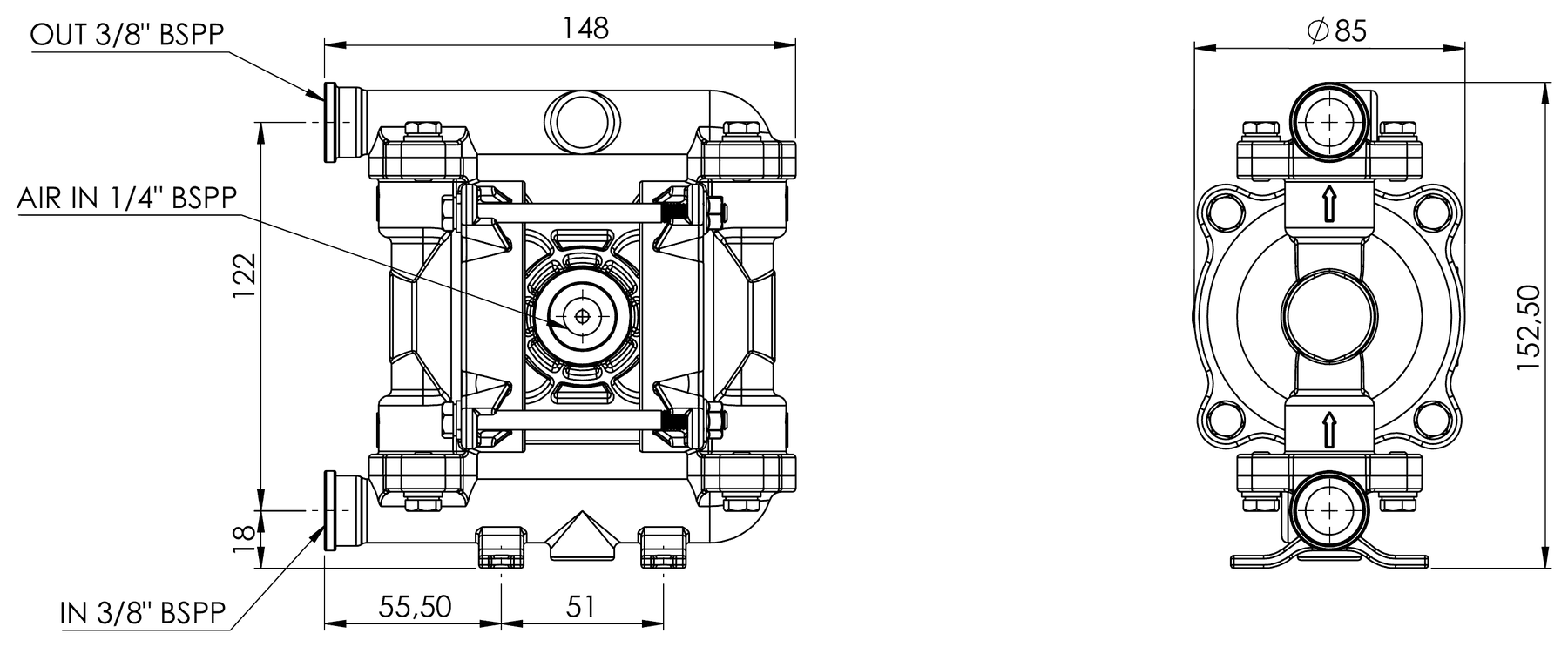 Phoenix ATEX P20 SS AISI 316 размери