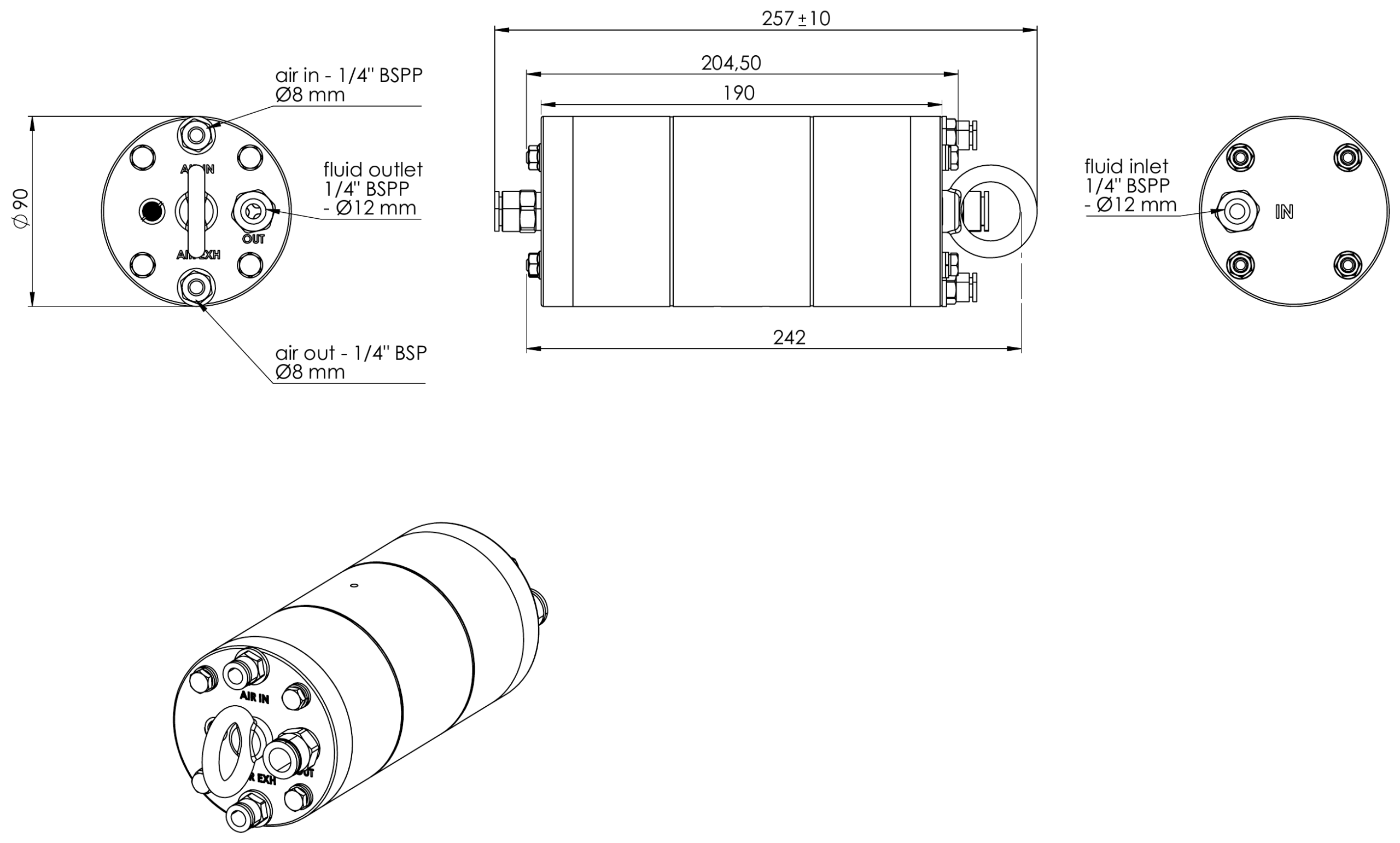 Piezo Pump 1 – размери